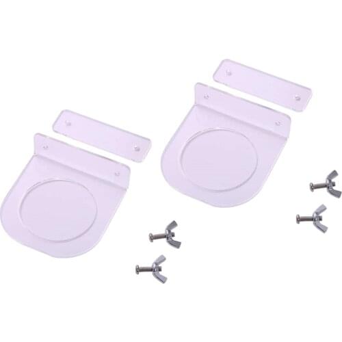 2Pcs Bird Feeding Cup Food Dish Cage Clamp Puppy Feeder Basin Bracket Stand