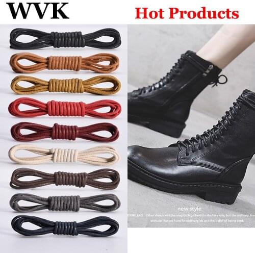2pcs Waxed Cotton Round Shoe laces Leather Shoes lace Waterproof ShoeLaces Men Martin Boots Shoelace Shoestring Accessories