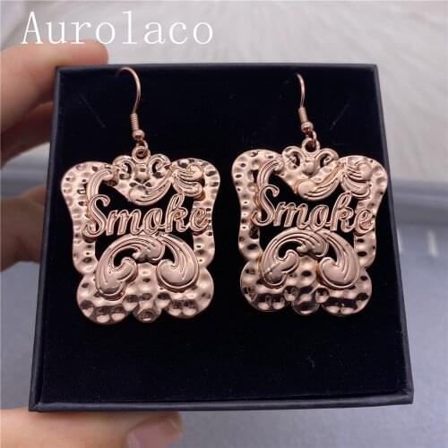 AurolaCo Custom Name Earrings Custom 3D Nameplated Earring for Women Gift Custom Drop Earrings