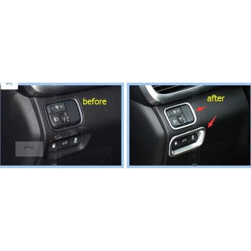Lapetus ABS Auto Styling Headlight Lamp Switch + Rear Trunk Button Frame Cover Trim 2 Pcs / Set For KIA Optima K5 2016