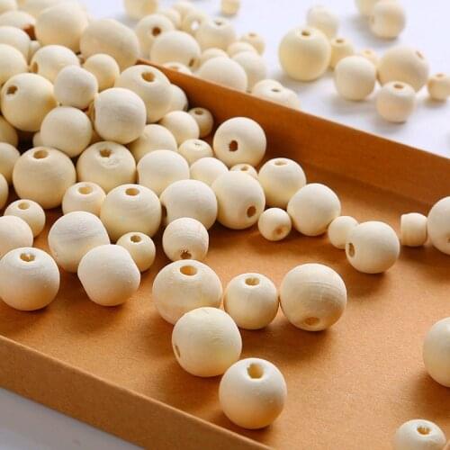 200pcs 8mm Unfinished Natural Wood Beads Wood Loose Beads Crafts for Home and Holiday Decor, DIY Jewelry Making