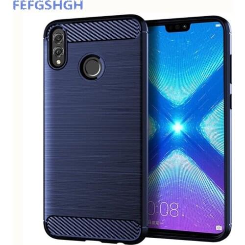 Carbon Fiber Cover For Huawei Honor 8C BKK-L21 Case Rubber Silicone Phone Cases For Huawei Honor 8C Back Case