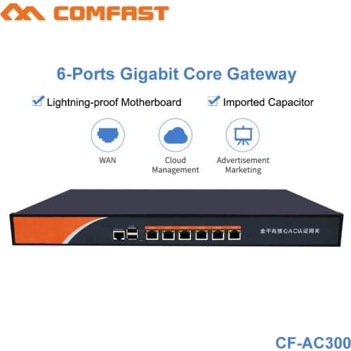 Comfast CF-AC300 6 Ports Gigabit AC Wifi Core Gateway Enterprice Load Balancing Router Multi Wan Wifi Project Roaming Controller