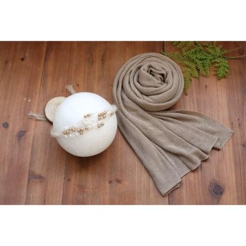 Handmade Baby Headband Set Jersey Strtch Knit Wrap Swaddle Blanket Wrap Layer Swaddle Cocoon Baby Wraps Newborn Tieback Props