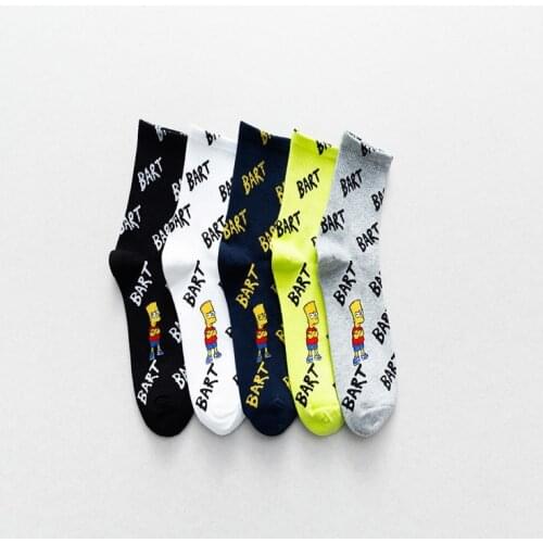Cute Animal Cartoon Pattern Novelty Happy Women And Mens Medium Tube Cotton Street Wear Harajuku Socks