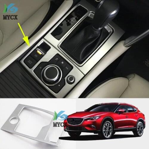 For Mazda CX-4 CX4 CX 4 2016 2017 Car Styling ABS Water Cup Panel Cover Trim Strip Control Armrest Storage Box Decoration Frame