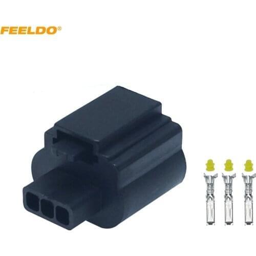 FEELDO 1PC Auto Car H13-21 HID LED Bulb DIY Quick Adapter Motorcycle Connector Plug with Terminals