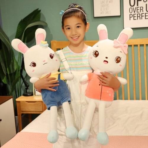 80/100/130CM Cute Rabbit Plush Animal Toy Kawaii Skirt Small Rabbit Doll Sleeping Pillow Home Bed Decoration Holiday Gift