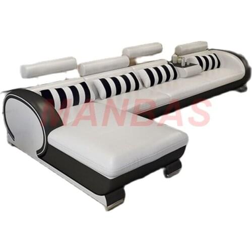 Living Room Sofa set furniture real genuine leather sofas salon couch puff asiento muebles de sala canapé L sofa cama headrest