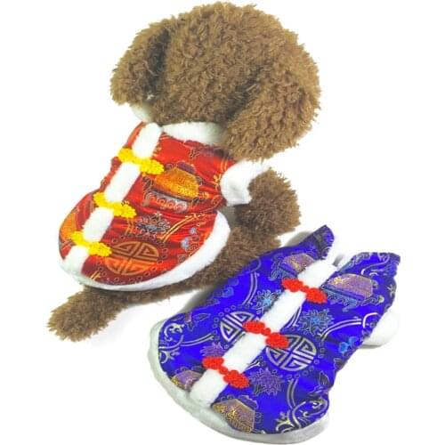 Pet Dog Cat New Year Coat Dog Coat Pet Clothes With Chinese Style New Year Costume Pet Coat Chinese Button S-3XL Sizes Supply
