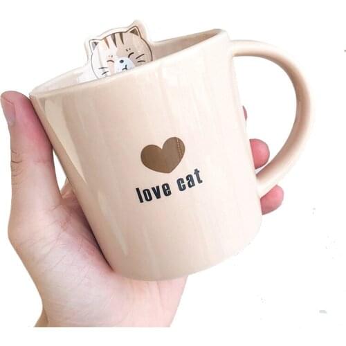 Cute Creative Cat Mugs Ceramic Mugs Cartoon Kitty Cups 400ml With Handle Tea Cup Milk Coffee Cup Drinkware Nice Gifts