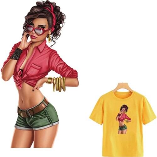 Patch Iron Cool Girl Pattern A-Level Washable Parches Ropa T-Shirt Diy Decoration 2020 New Patch Iron On Clothes