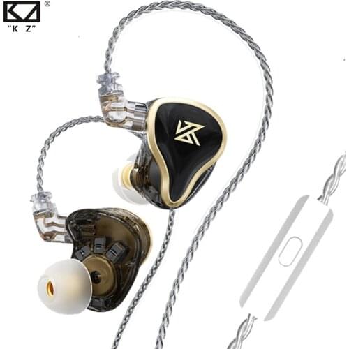 KZ ZAS In-Ear Earphones Dynamic Hybrid HiFi Bass Headphone Noise Cancelling Earbuds Sport Headset наушники проводные
