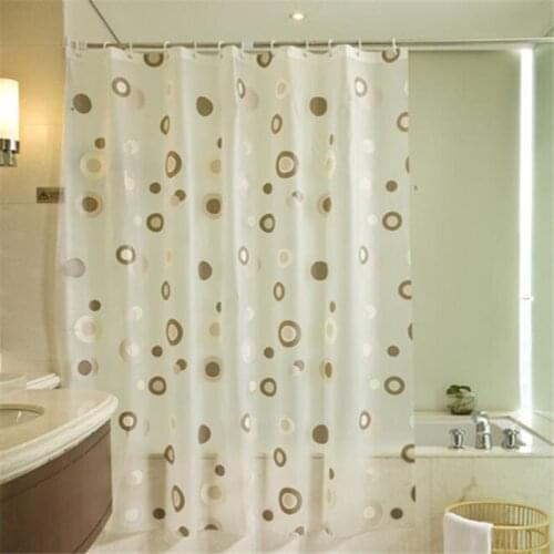 New coffee circle bathroom shower curtain waterproof mildew thickening bath intermittent curtain PEVA green bathroom curtain