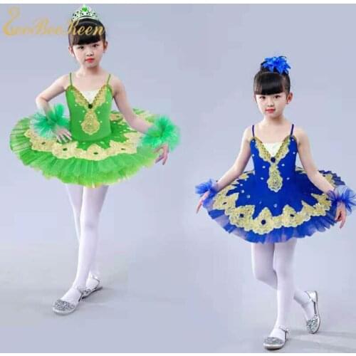 2018 New Girls Ballet Dance Dress Tutu Ballet Lacework Diamond For Women Pancake Swan Lake Ballet Stage Performance Skirts Kids