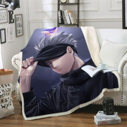 New Jujutsu Kaisen Blanket Anime Fashion Fleece Blankets for Beds Soft Throw Bedspread Sofa Gift Kids Adult Gift Fantasy Warm
