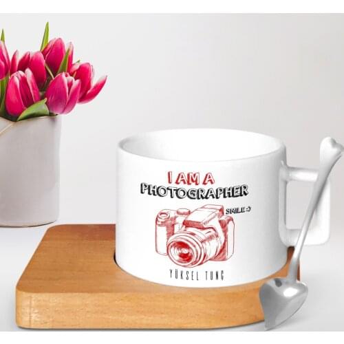 Personalized Professional Professional Photographer Wood Altlıklı Ceramic Cup-2