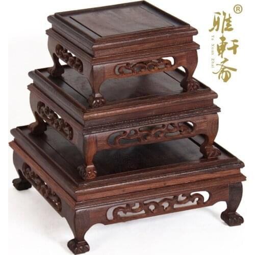 F hollow carved rosewood handicrafts jade stone base set of three wings Affirmative tiger Taiwan lanshui