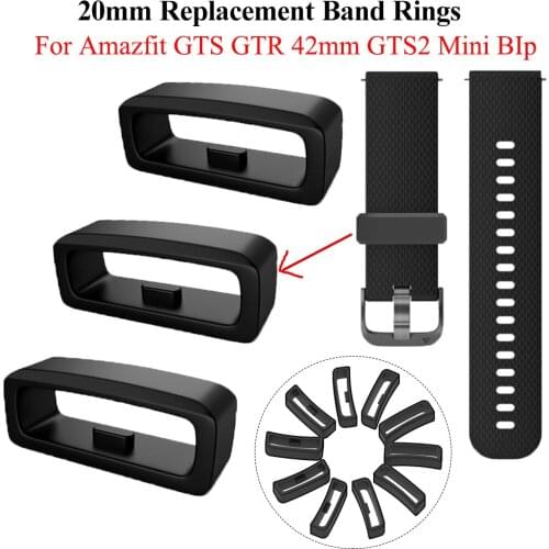 20mm Rubber Rings For Xiaomi Huami Amazfit GTS GTS2e Mini GTR 42MM Replacement Watch Strap Band Keeper Security Holder Retainer