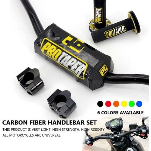 Carbon Fiber 1-1/8 28MM Motorcycle Handlebars Fat Bars Grips Bar Pad Riser For Dirt Bike YAMAHA YZ250F YZ450F YZ250FX WR450F WR2