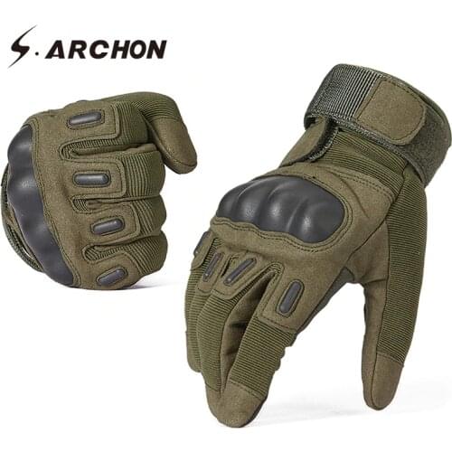 S.ARCHON Tactical Full Finger Military Gloves Men US Army SWAT Combat Gloves Paintball Motorcycle Airsoft Shooting Gloves