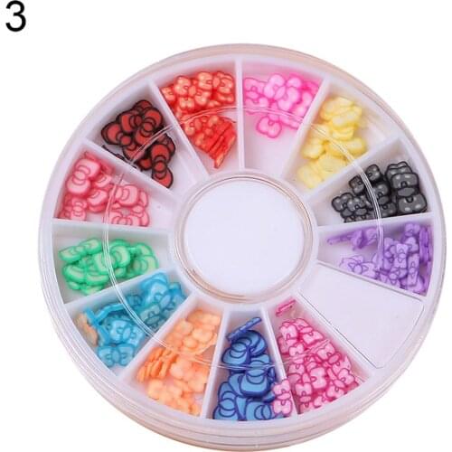 DIY Polymer Clay 12 Grids Fruit Flower Cake Heart Leaf Star Nail Art Decoration Mixed Colorful DIY Design Decals