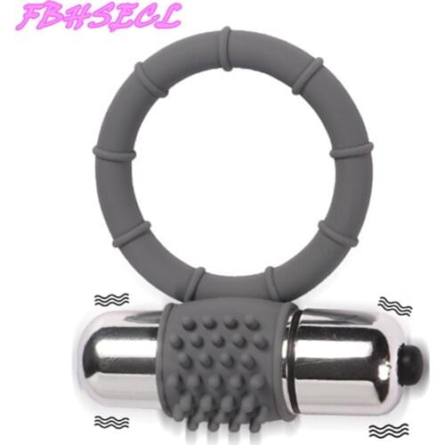 FBHSECL Vibrating Penis Ring Delay Ejaculation Adult Sex Toys for Men Clitoris Stimulate Vibrator Cock Ring Male Chastity Device