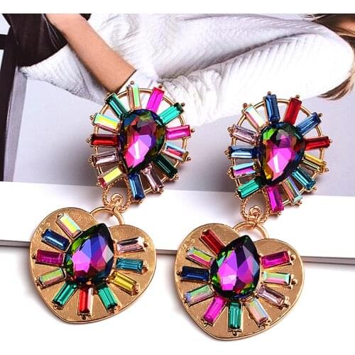 New Arrivals Bohemian Multicolored Dangle Earrings Crystal Statement Rhinestone Drop Earring For Women Jewelry Gifts