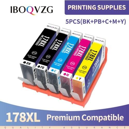 IBOQVZG Compatible Ink Cartridge For HP 178 178XL For HP B109 B110 B210 C309 C310 C410 D5463 D5460 D5468 printers For HP178 XL