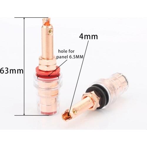 CMC-858-L-CU-G Binding post Brass gold plated audio speaker long binding post terminal plug