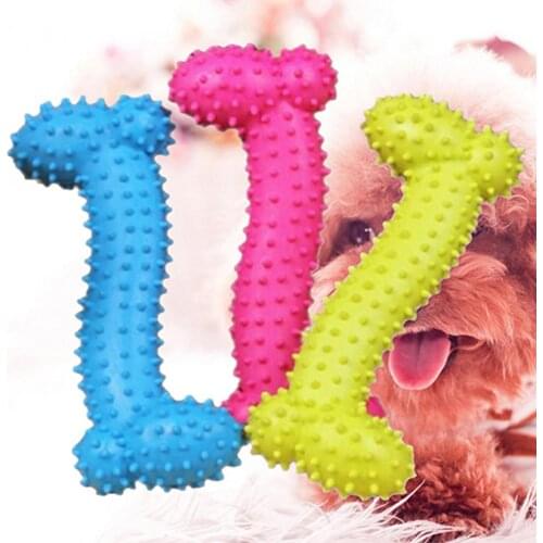 Resistant To Bite Bone Pet Dog Puppy Molar Thorn Chew Bone Rubber Pet Toyfor Teeth Training Clean Chewing Perros Accessories