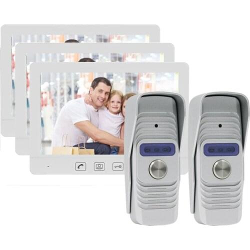 ZHUDELE Video Door phone 700TVL Camera 10.1 Inch Indoor Monitor Unlocking Monitoring Support One IP Camera Home Security System