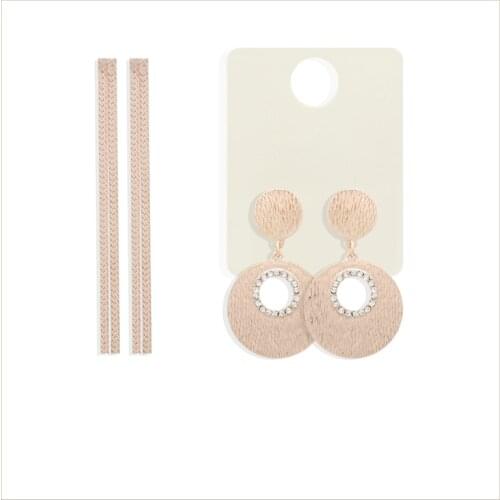 Vintage Rose Gold Color Long Thread Tassel Drop Earrings for Women Crystals Geometric Korean Earring Fashion Jewelry New