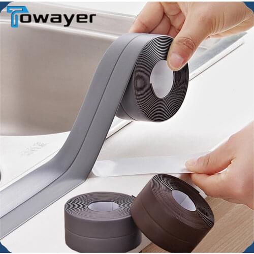 3.2mx38mm Bathroom Shower Sink Bath Sealing Strip Tape White PVC Self adhesive Waterproof Wall Sticker for Bathroom Kitchen