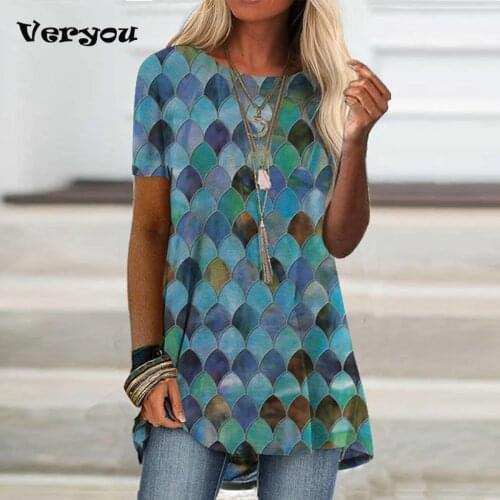 2021 Fashion Printed Bohemian Dress Women Summer Plus Size Short Sleeve O-Neck Casual Loose Waist Pleats Ladies Hedging Tops