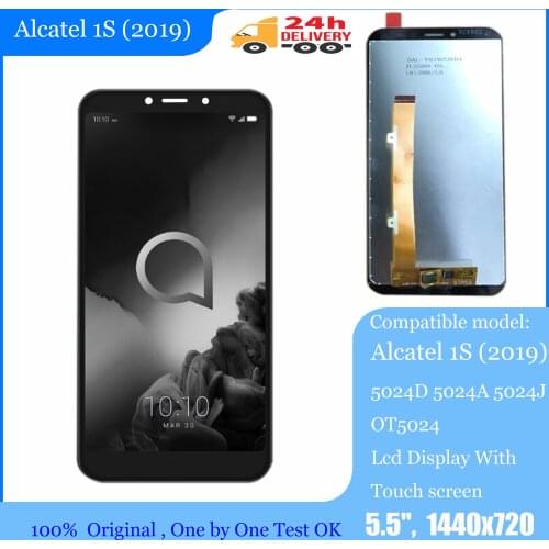 New 5.5" Alcatel 1S (2019) 5024D 5024A 5024J OT5024 LCD Display Touch screen Digitizer Panel sensor lens glass Assembly