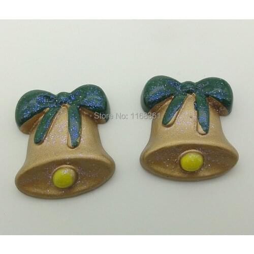 1pcs/lot resin flat back black Christmas bell 28mm Scrapbook Embellishment DIY Phone Decoration C112-7