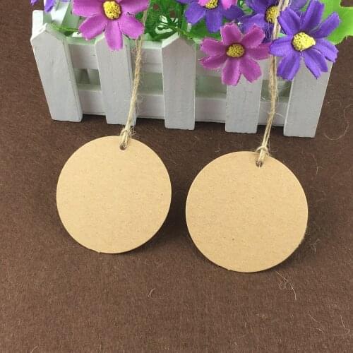 100Pcs/Lot Natural Brown Blank Kraft Paper Cardboard Tags With Hemp Strings Two Size for Jewelry/Box/ Gift Packaging Hang Tags