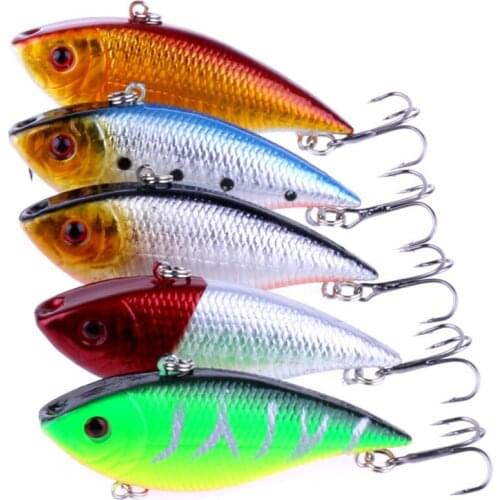 5PCS Fishing Sinking VIB Lure 10g 7cm Vibration Vibe Rattle Hooks Baits Crankbaits Wobbler Fishing Jig Wing Tackle