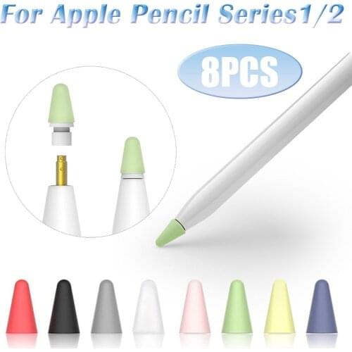 8pcs Silicone Replacement Tip Case Nib Protective Cover Skin for Apple Pencil 1st 2nd Touchscreen Stylus Pen Case Drop shipping