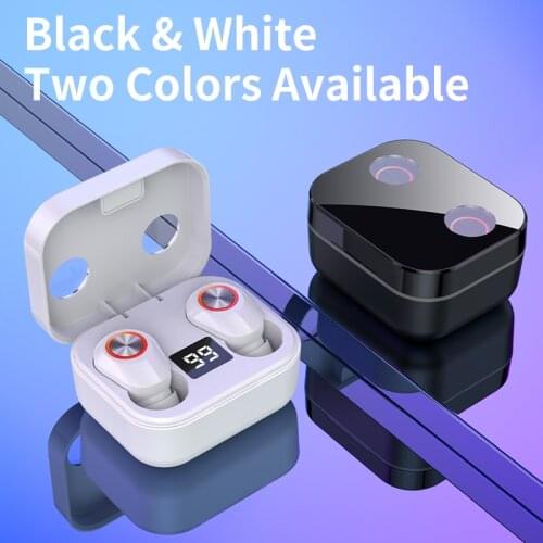 Wireless Earphones TWS Bluetooth 5.0 Mini Earbuds Stereo Bass LED Power Display Noise Cancelling Waterproof In Ear Headset
