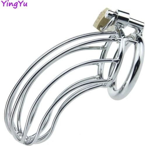 Large Classic Metal Chastity Cage Men Penis Rings Mesh Stainless Steel Cock Male Lock Belt Men Adult Games Sex Toys 40/45/50MM
