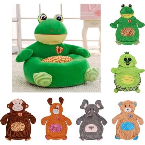Animal Shape Plush Bean Bag Chair Couch Cover for Kids Couch Furniture Sofa Seat Cover Armchair Baby Bean Bag Cover Bear