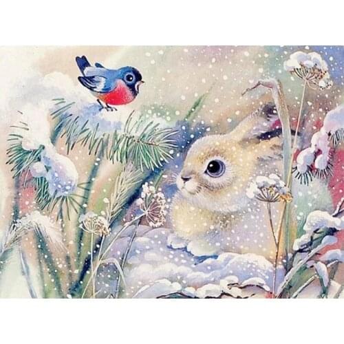 Diy 5D Diamond Painting Winter Snow Landscape Cross Stitch Full Diamond Embroidery Nature and Animals Rhinestones Mosaic Picture