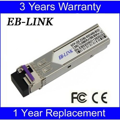 For Cisco Compatible GLC-BX-U80,TX1490/RX1550nm 1.25G 80km BIDI SFP Transceiver module