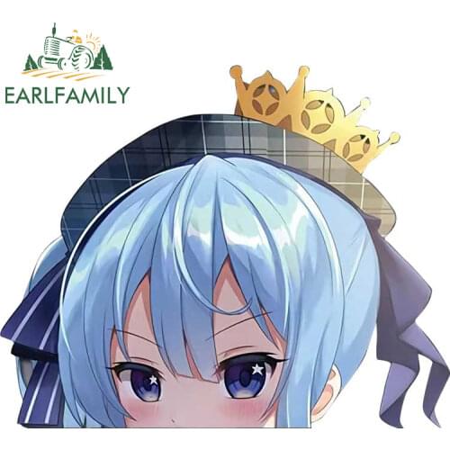 EARLFAMILY 13cm x 10.5 for Hololive Suisei H Car Stickers Graffiti Printing Decals Waterproof Car Accessoires Windows ATV Decor