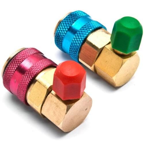 Fixmee AC R134A QC15 Quick Couplers Connectors Adapters Conversion Auto Car High & Low
