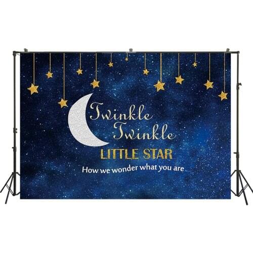 HUAYI Photography Backdrop Birthday Party Desserts Table Decor Photo Background Twinkle Little Stars Baby Shower BackdropW-3634