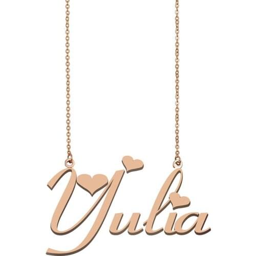 Yulia Custom Name Necklace Personalized Gold for Women Girls Best Friends Birthday Wedding Christmas Mother Cheap Gift