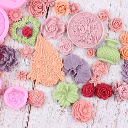 Daffodil Silicone Mold Daisy Cupcake Topper Fondant Molds Sugarcraft Cake Decorating Tools Chocolate Gumpaste Moulds Candy Mould